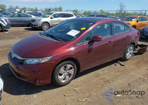 2012 Honda Civic Ex z USA, uszkodzony, nr VIN 19XFB2F82CE109326